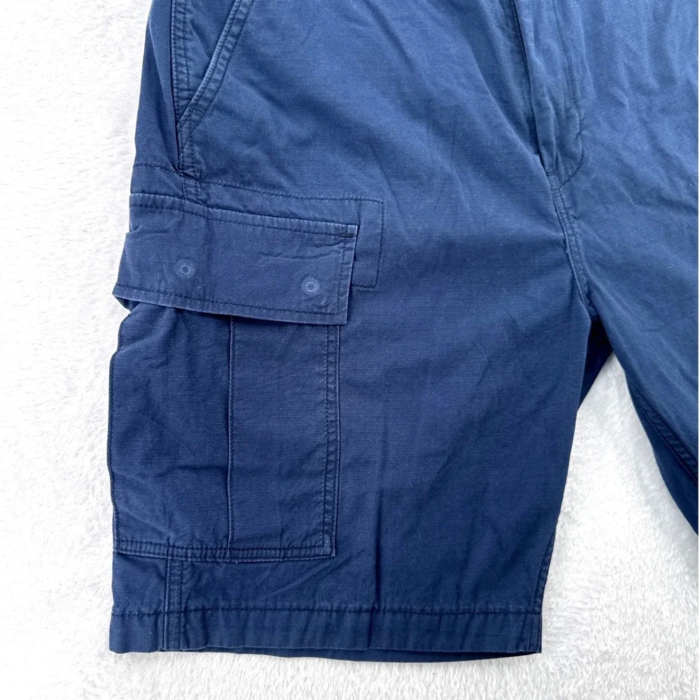 Levi's Mens Cargo Shorts Size 33 Navy Blue Ripstop Cotton Casual Outdoor Hiking